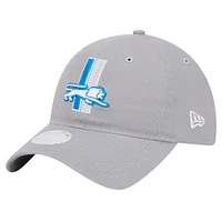 Women's New Era Gray Detroit Lions Main 9TWENTY Adjustable Hat