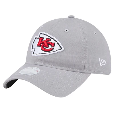 Women's New Era Gray Kansas City Chiefs Main 9TWENTY Adjustable Hat