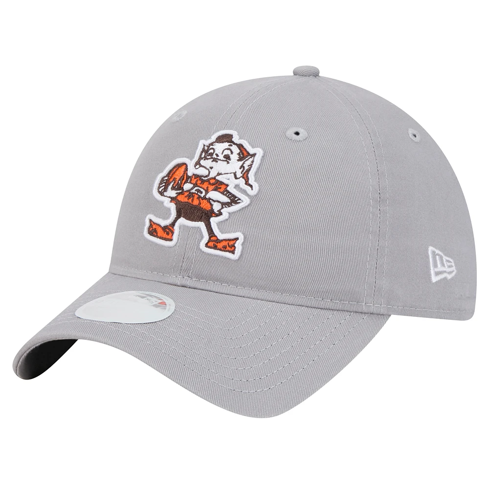 Women's New Era Gray Cleveland Browns Main 9TWENTY Adjustable Hat