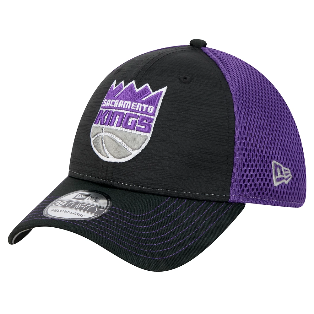 Men's New Era Black Sacramento Kings Active Tech Neo Flex 39THIRTY Hat