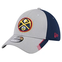 Men's New Era Gray/Navy Denver Nuggets Active Trim 39THIRTY Flex Hat