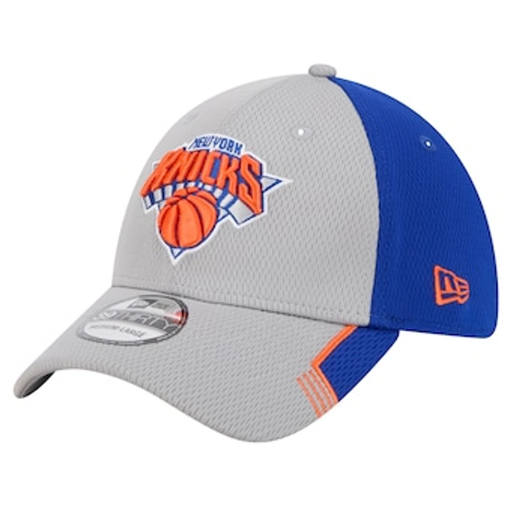 Men's New Era Gray/Blue New York Knicks Active Trim 39THIRTY Flex Hat