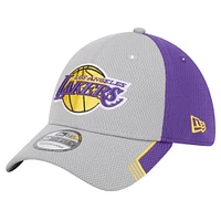 Men's New Era Gray/Purple Los Angeles Lakers Active Trim 39THIRTY Flex Hat