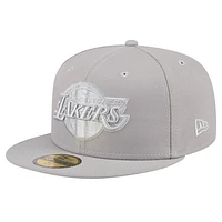 Men's New Era Gray Los Angeles Lakers Color Pack 59FIFTY Fitted Hat