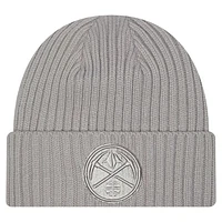 Men's New Era Gray Denver Nuggets Color Pack Cuffed Knit Hat