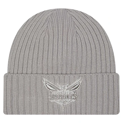 Men's New Era Gray Charlotte Hornets Color Pack Cuffed Knit Hat