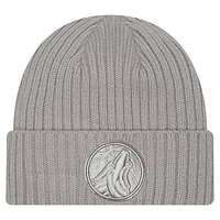 Men's New Era Gray Minnesota Timberwolves Color Pack Cuffed Knit Hat