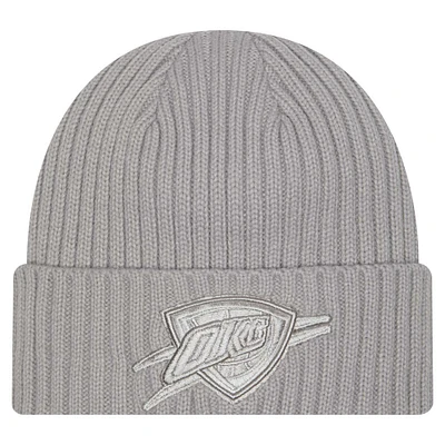 Men's New Era Gray Oklahoma City Thunder Color Pack Cuffed Knit Hat