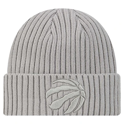 Men's New Era Gray Toronto Raptors Color Pack Cuffed Knit Hat