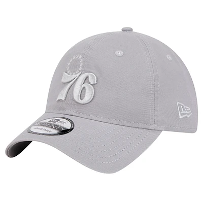 Men's New Era Gray Philadelphia 76ers Tonal 9TWENTY Adjustable Hat