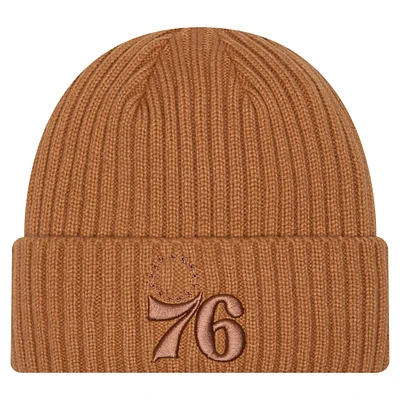 Men's New Era Tan Philadelphia 76ers Color Pack Cuffed Knit Hat