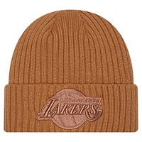 Men's New Era Tan Los Angeles Lakers Color Pack Cuffed Knit Hat