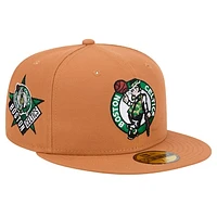 Men's New Era Tan Boston Celtics Color Pack 59FIFTY Fitted Hat