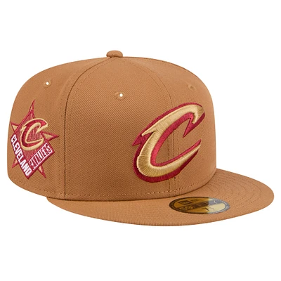 Men's New Era Tan Cleveland Cavaliers Color Pack 59FIFTY Fitted Hat