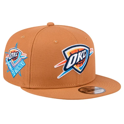 Men's New Era Tan Oklahoma City Thunder Color Pack 9FIFTY Snapback Hat