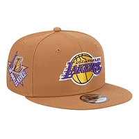 Men's New Era Tan Los Angeles Lakers Color Pack 9FIFTY Snapback Hat