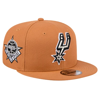 Men's New Era Tan San Antonio Spurs Color Pack 9FIFTY Snapback Hat