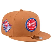 Men's New Era Tan Detroit Pistons Color Pack 9FIFTY Snapback Hat