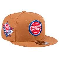 Men's New Era Tan Detroit Pistons Color Pack 9FIFTY Snapback Hat