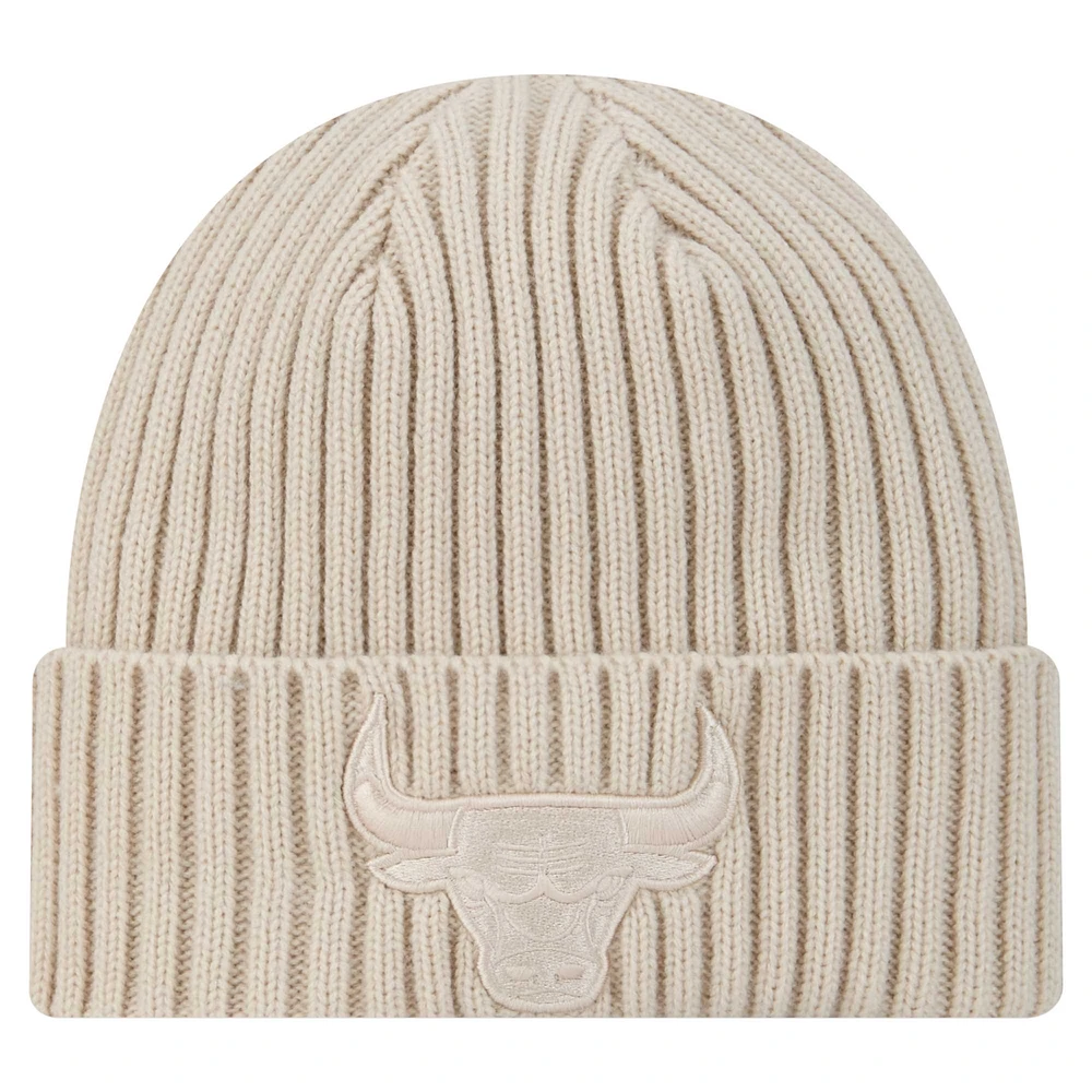 Men's New Era Cream Chicago Bulls Color Pack Cuffed Knit Hat