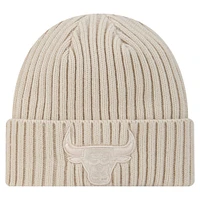 Men's New Era Cream Chicago Bulls Color Pack Cuffed Knit Hat