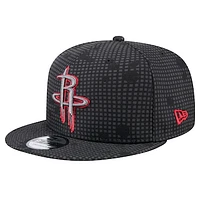 Men's New Era Black Houston Rockets Midnight Ink Pop Outline 9FIFTY Snapback Hat