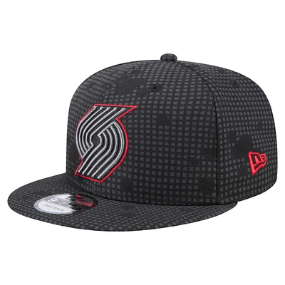 Men's New Era Black Portland Trail Blazers Midnight Ink Pop Outline 9FIFTY Snapback Hat