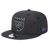 Men's New Era Black Sacramento Kings Midnight Ink Pop Outline 9FIFTY Snapback Hat