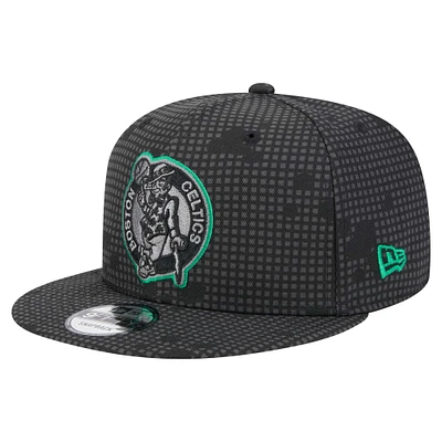 Men's New Era Black Boston Celtics Midnight Ink Pop Outline 9FIFTY Snapback Hat