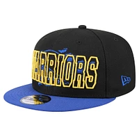 Men's New Era Black/Royal Golden State Warriors Sport Night Splatter 2-Tone 9FIFTY Snapback Hat