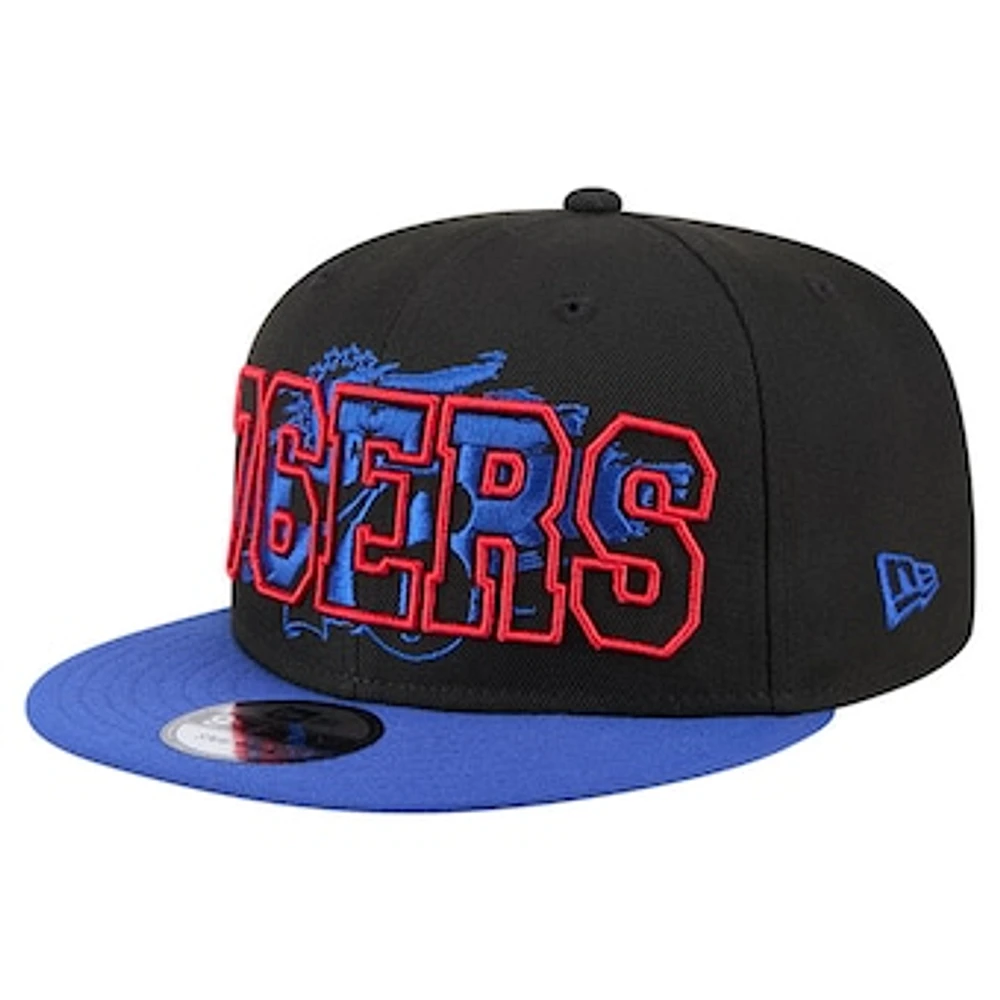 Men's New Era Black/Royal Philadelphia 76ers Sport Night Splatter 2-Tone 9FIFTY Snapback Hat