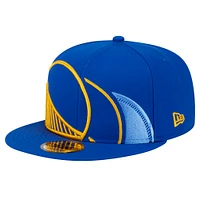 Men's New Era Royal Golden State Warriors Sport Night Team Shadow 9FIFTY Snapback Hat