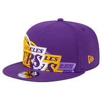 Men's New Era Purple Los Angeles Lakers Sport Night Team Shadow 9FIFTY Snapback Hat