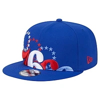 Men's New Era Royal Philadelphia 76ers Sport Night Team Shadow 9FIFTY Snapback Hat