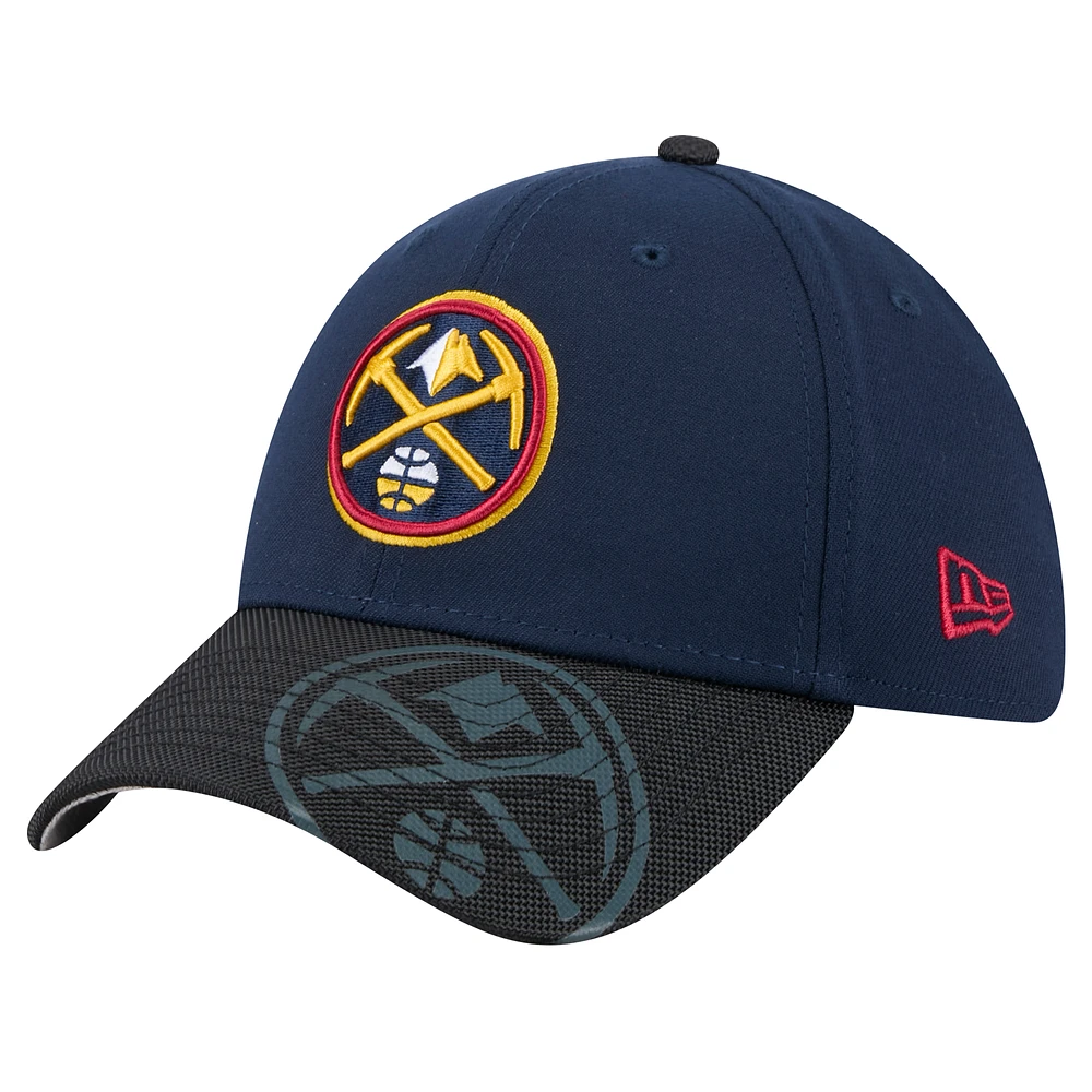 Men's New Era Navy Denver Nuggets Sport Night 39THIRTY Flex Hat