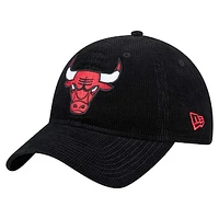 Men's New Era  Black Chicago Bulls Throwback Corded 9TWENTY Adjustable Hat