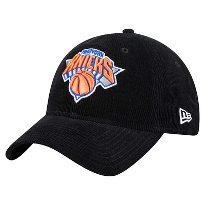 Men's New Era  Black New York Knicks Throwback Corded 9TWENTY Adjustable Hat