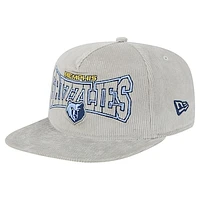 Men's New Era Gray Memphis Grizzlies Throwback Corduroy Golfer Snapback Hat