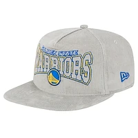 Men's New Era Gray Golden State Warriors Throwback Corduroy Golfer Snapback Hat