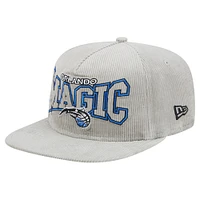 Men's New Era Gray Orlando Magic Throwback Corduroy Golfer Snapback Hat