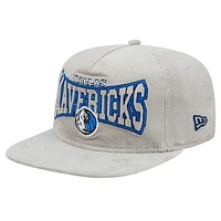 Men's New Era Gray Dallas Mavericks Throwback Corduroy Golfer Snapback Hat