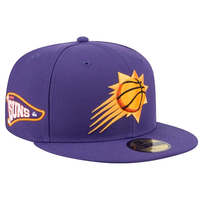 Men's New Era Purple Phoenix Suns Throwback Pennant 59FIFTY Fitted Hat