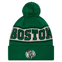 Men's New Era Kelly Green Boston Celtics Throwback Retro Cuffed Knit Hat with Pom