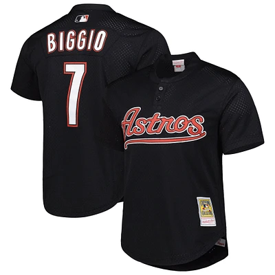 Men's Profile Craig Biggio Black Houston Astros Big & Tall Cooperstown Collection Mesh Batting Practice Jersey