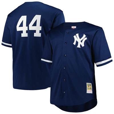 Men's Mitchell & Ness Reggie Jackson Navy New York Yankees Big Tall Cooperstown Collection Mesh Batting Practice Jersey