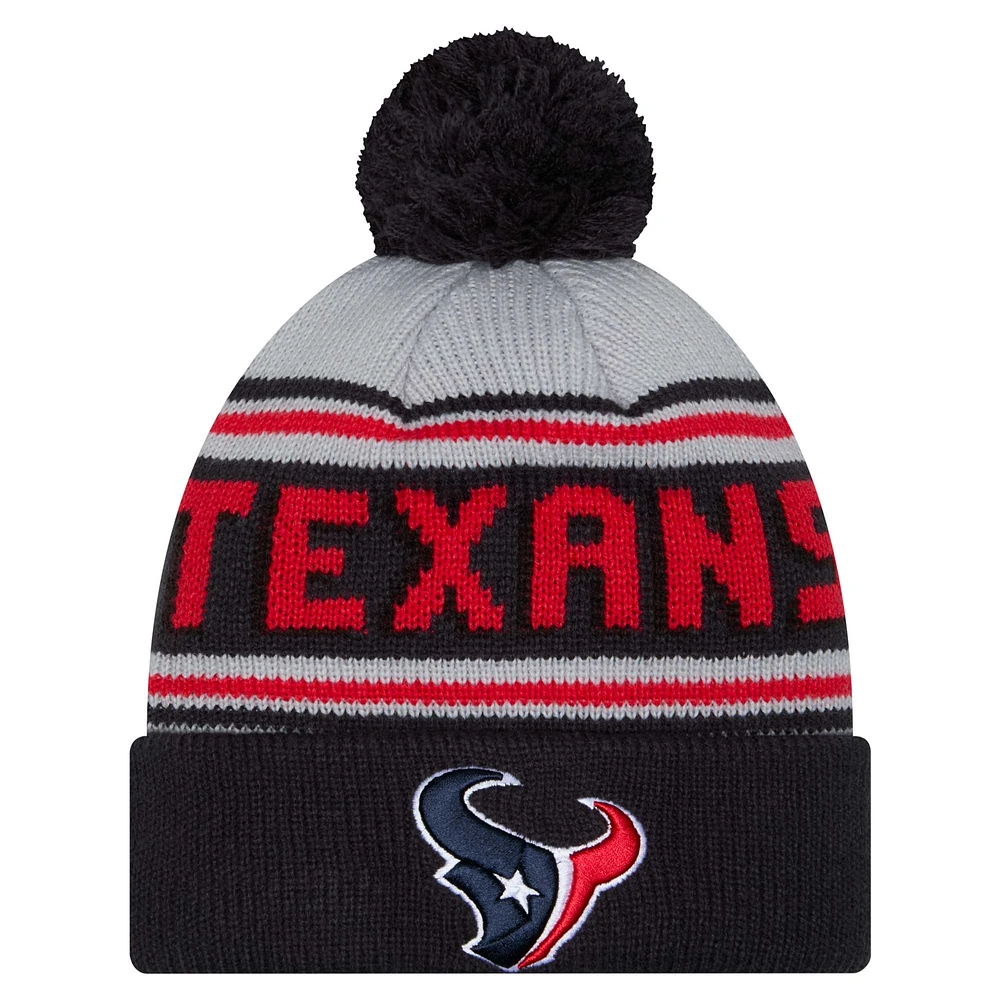 Men's New Era  Navy Houston Texans  Main Cuffed Knit Hat with Pom