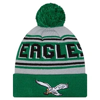 Men's New Era  Kelly Green Philadelphia Eagles  Main Cuffed Knit Hat with Pom