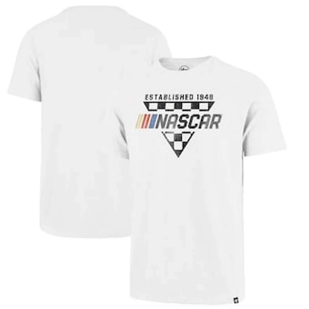 Men's '47  White NASCAR Tri-Check Scrum T-Shirt