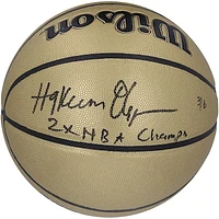 Limited Edition of 6: Hakeem Olajuwon Houston Rockets Autographed Wilson Basketball with Inscription