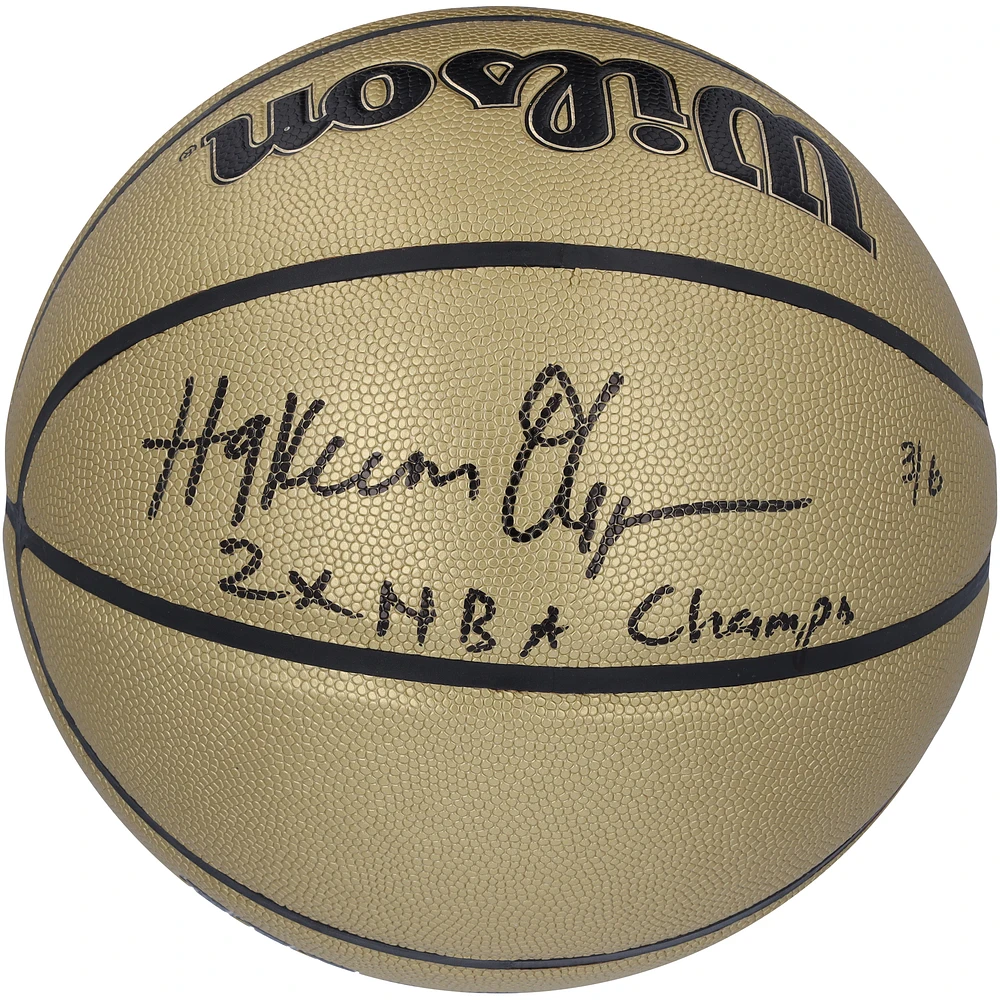 Limited Edition of 6: Hakeem Olajuwon Houston Rockets Autographed Wilson Basketball with Inscription